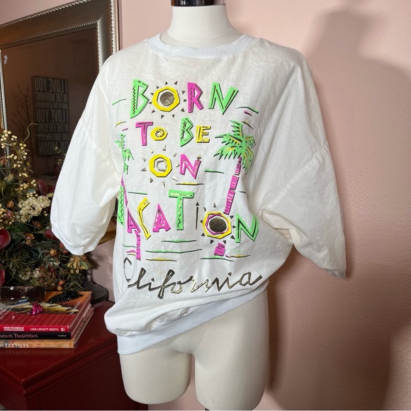 Vintage 80 90 Oversized California Palm tree Vacation Tee shirt - Picture 9 of 16